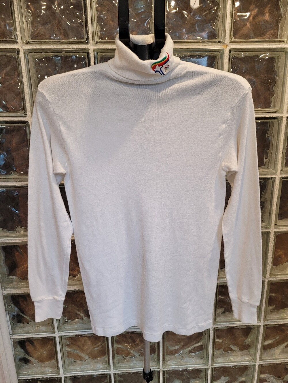 Vintage Calgary 1988 Olympics White Turtleneck Shirt Canada Women's Large SEE